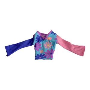 Barbie Doll Tie Dye Top Long Sleeve Groovy Floral 70s Hippie Fashion Genuine Tag